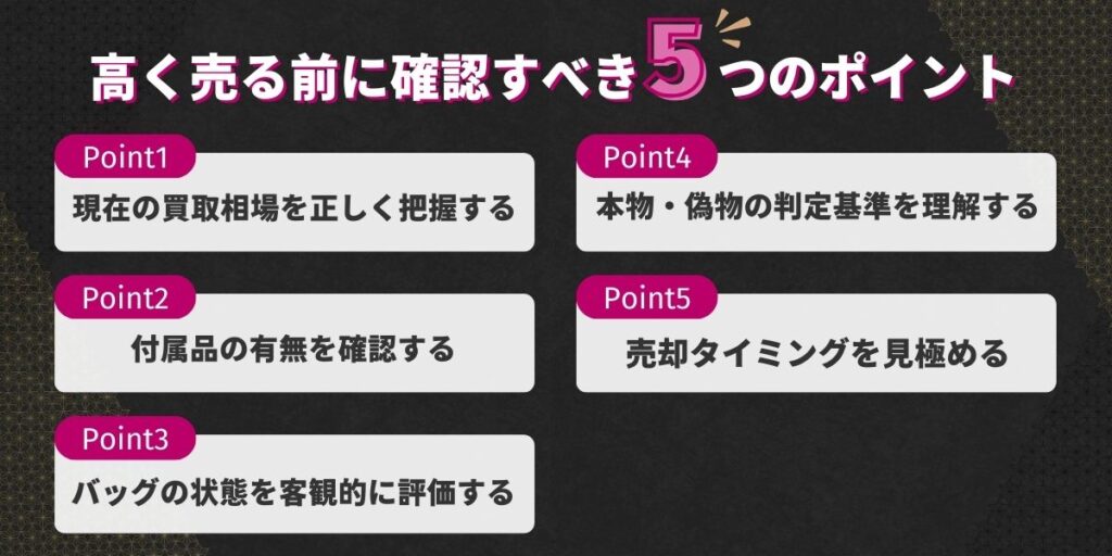 ブランドバッグを高く売る前に確認すべき5つのポイント
