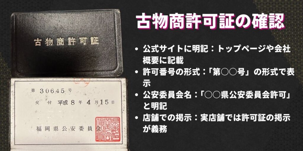 選び方①古物商許可番号の確認は必須