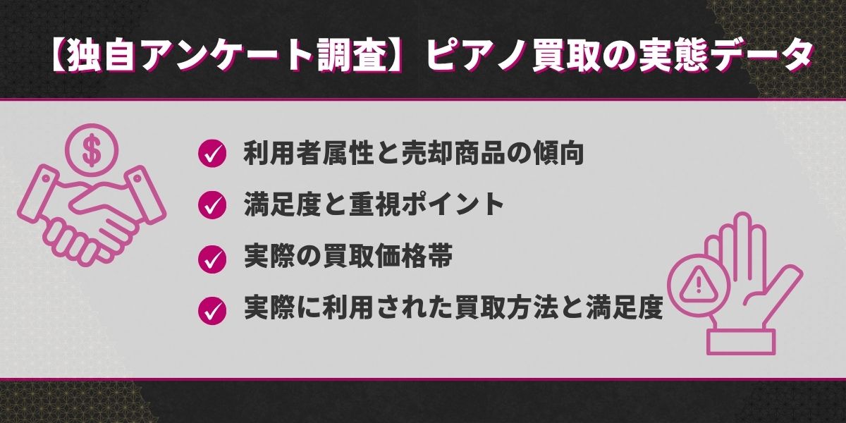 【独自アンケート調査】ピアノ買取の実態データ