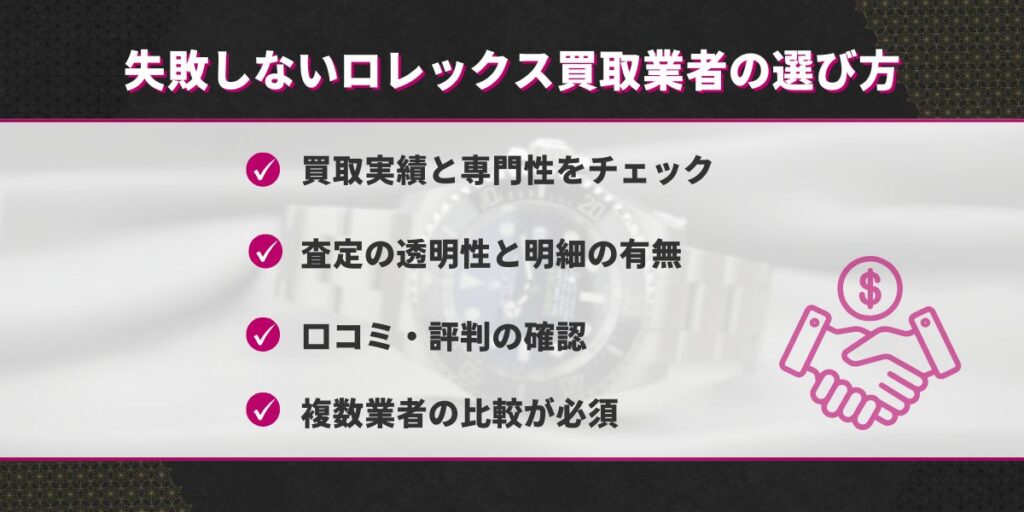失敗しないロレックス買取業者の選び方