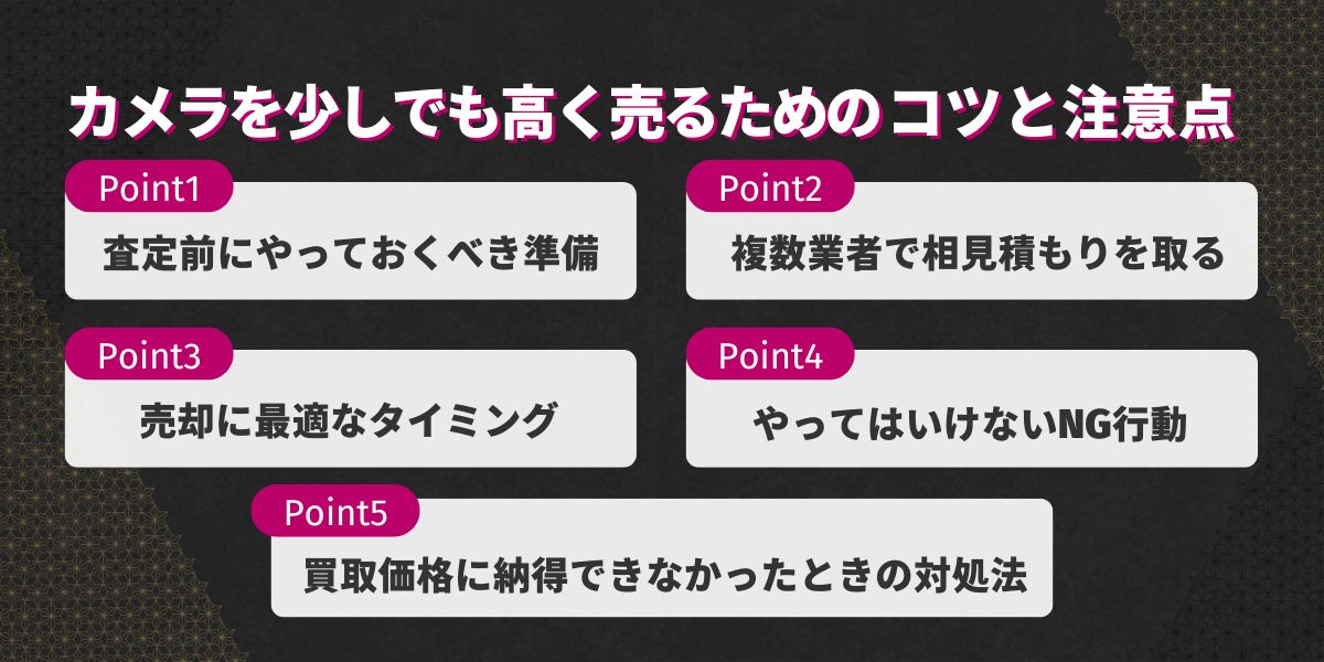 カメラを少しでも高く売るためのコツと注意点