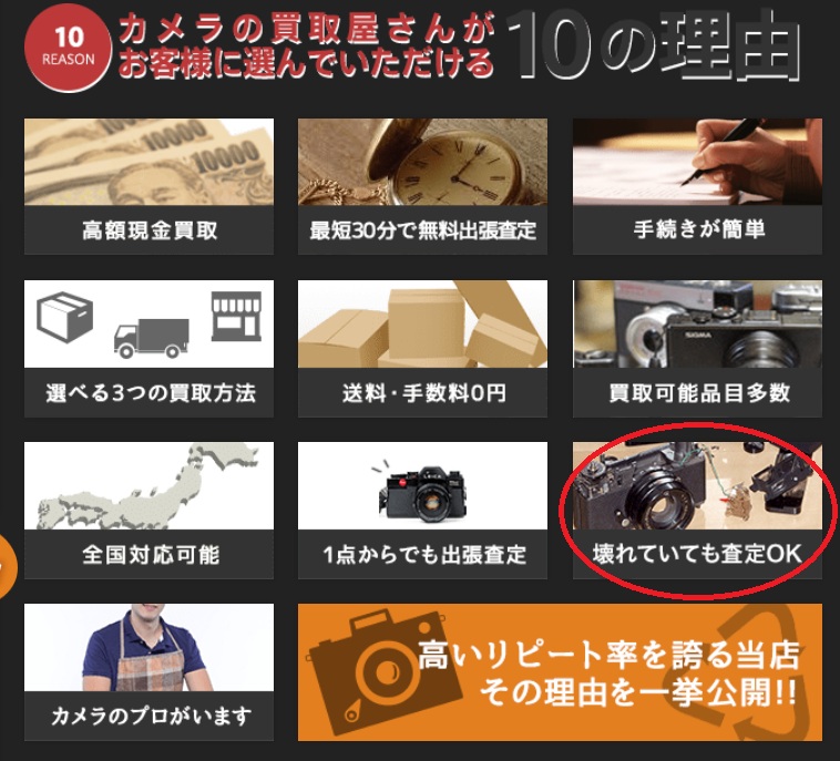 壊れたカメラ・古いカメラでも買い取ってもらえますか？